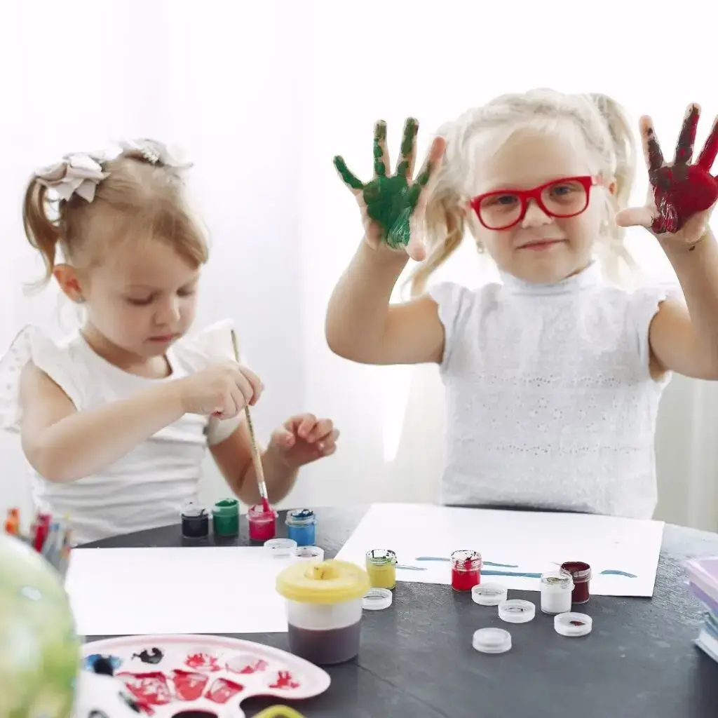 children painting at west linn summer camp