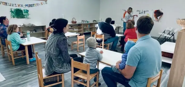 Children collaborating on hands-on STEAM learning at a preschool near Lake Oswego